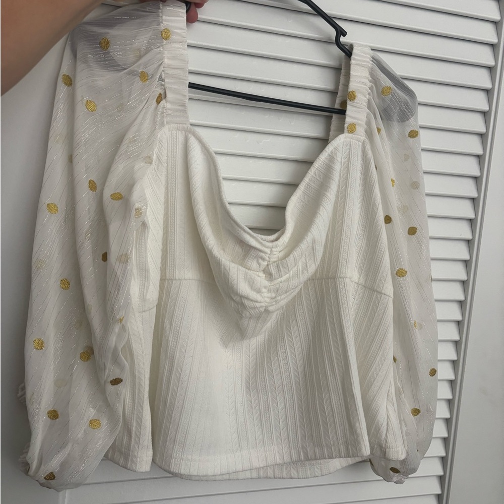HUTCH MIXED MEDIA METALLIC TOP Anthropologie